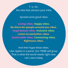 Load image into Gallery viewer, T. IS. FOR. THE VIBE THAT ATTRACTS YOUR TRIBE (Navy blue, Regular fit)