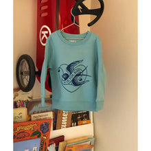 Load image into Gallery viewer, Teal &amp; navy blue kids sweater
