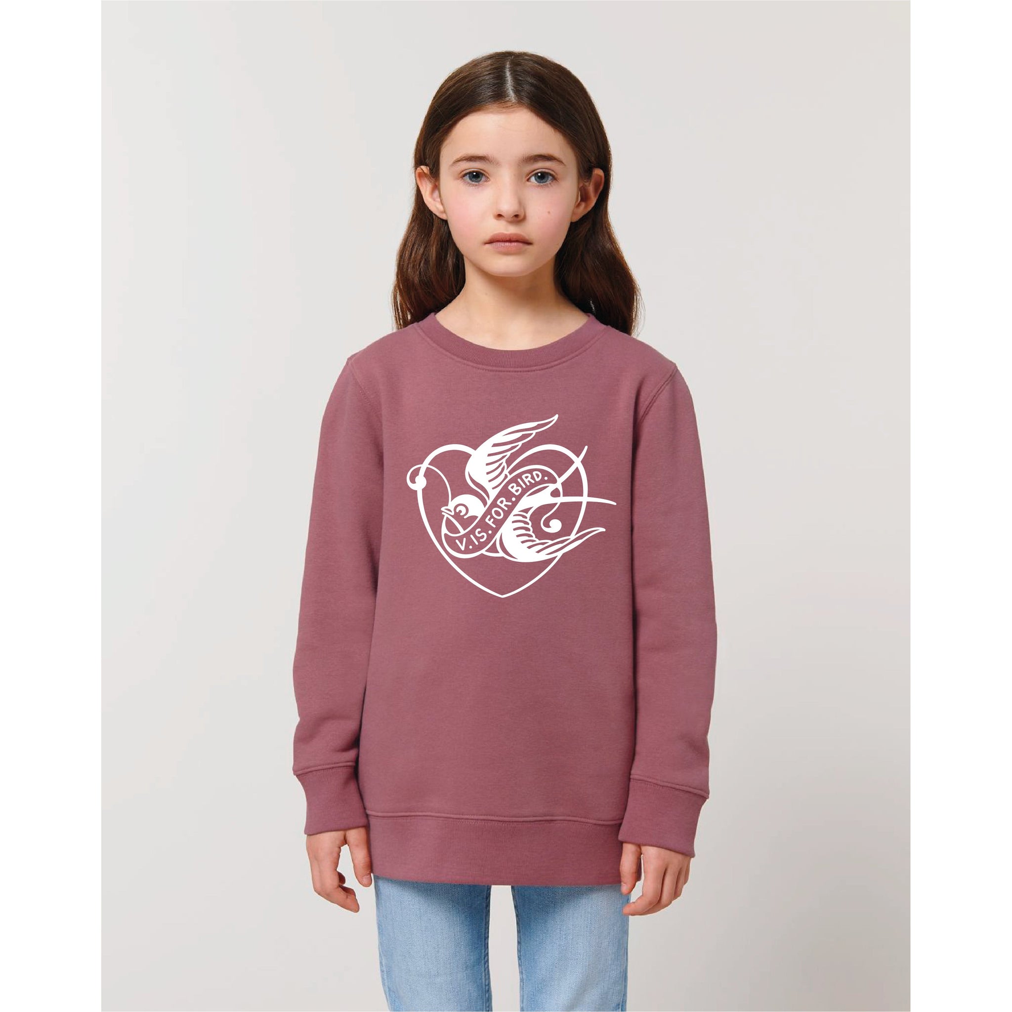 Pink off white kids sweater V.is.for.Bird