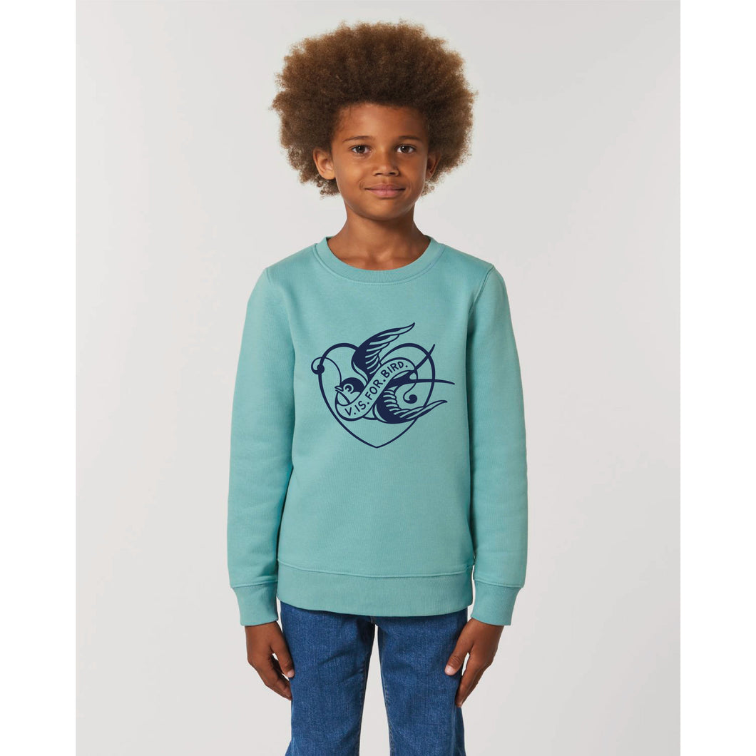 Teal & navy blue kids sweater